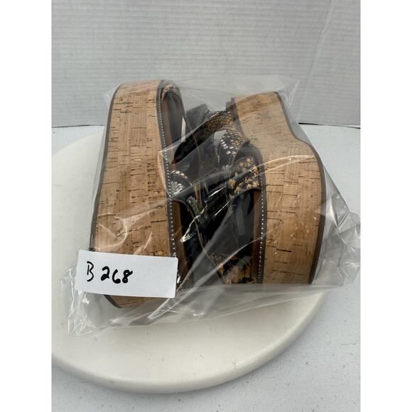 Franco Sarto Ozio Womens Sz 7.5M Snakeskin Print Platform Ankle Strap Sandals - Picture 11 of 11